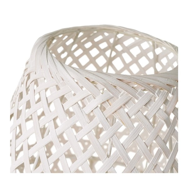 Balta bambusa galda lampa ar bambusa abažūru (augstums 36 cm) – Casa Selección-image-2
