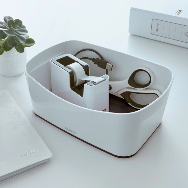 Balta un melna galda kaste Leitz MyBox, garums 24,5 cm-image-1