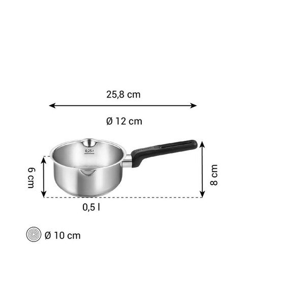 Nerūsējošā tērauda kastrolis piemērots indukcijas plītij 500 ml Brava – Tescoma-image-3