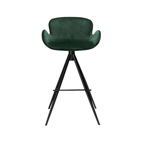 Tumši zaļš bāra krēsls DAN-FORM Denmark Gaia Velvet, augstums 98 cm-image-1