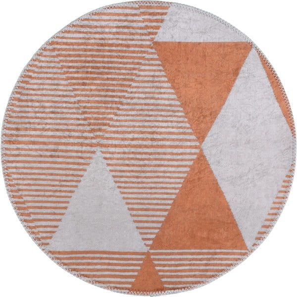 Oranžs mazgājams apaļš paklājs ø 120 cm Yuvarlak – Vitaus