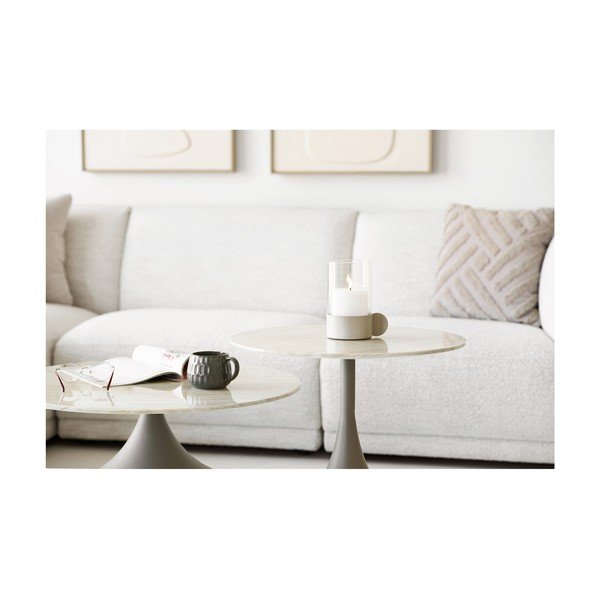 Apaļš sānu galdiņš ar stikla galda virsmu ø 50 cm Pienza – House Nordic-image-2