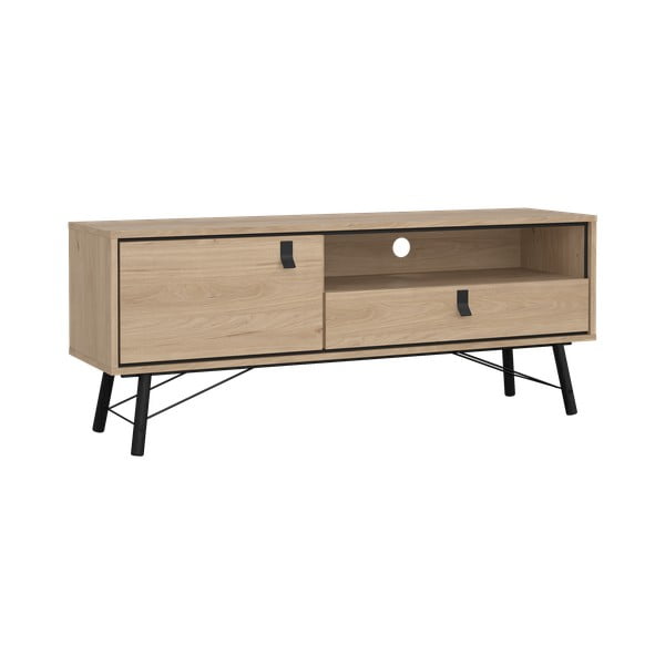 Dabīga toņa TV galdiņš ar ozolkoka imitāciju 150x60x40 cm Ry – Tvilum-image-2