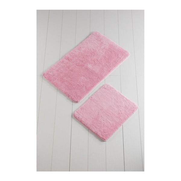 2 rozā vannas istabas paklājiņu komplekts Color of Candy Pink