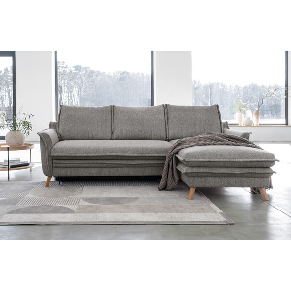 Pelēks salokāms stūra dīvāns (ar labo stūri) Charming Charlie – Miuform-image-1