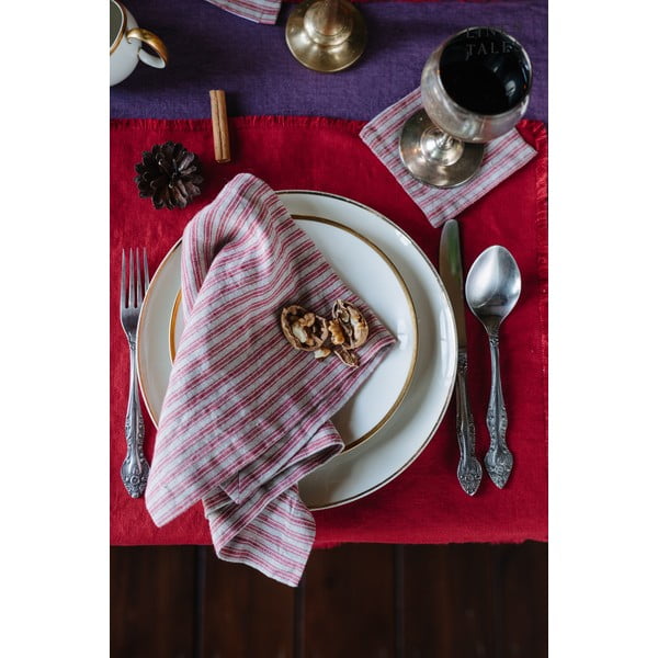 Sarkani/dabīga toņa paliktņi (4 gab.) – Linen Tales-image-1