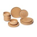 Brūnu keramikas trauku komplekts (12 gab.) Bonami Selection Malia