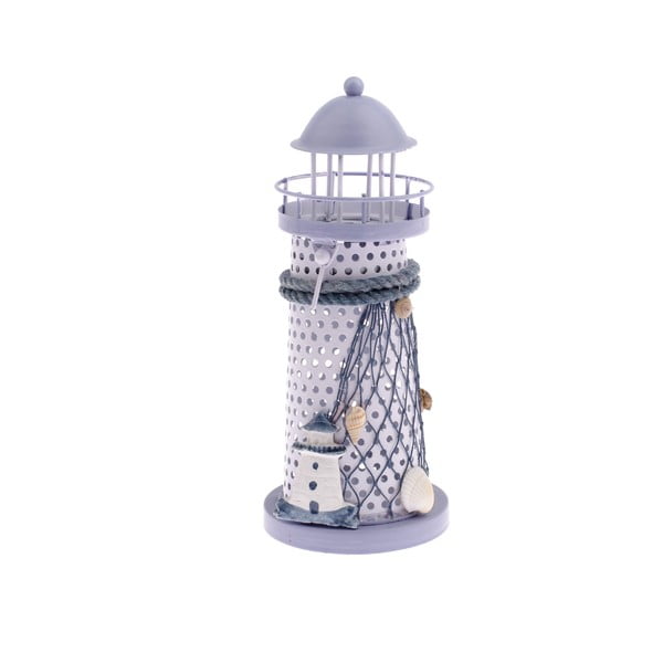 Gaiši violets Dakls Lighthouse svečturis, augstums 18,5 cm