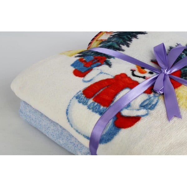 Pleds ar Ziemassvētku motīvu no kokvilnas maisījuma 150x200 cm – Mila Home-image-4