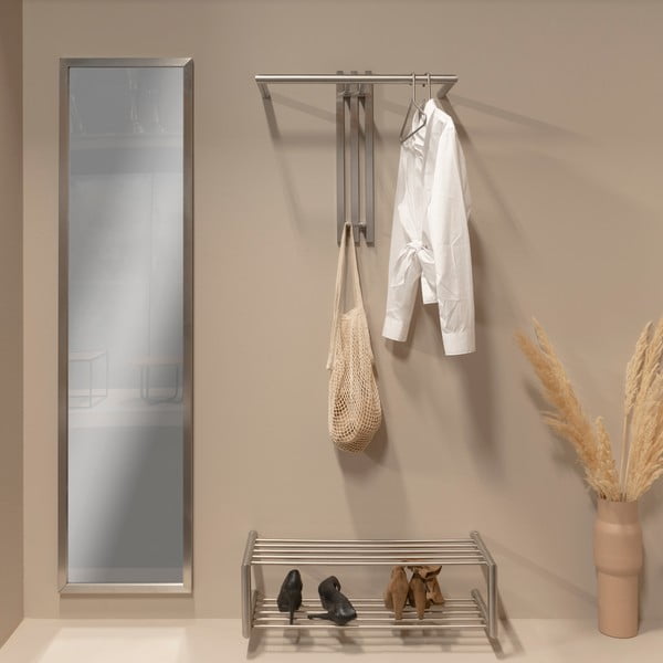 Sudraba krāsas metāla sienas pakaramais 65 cm Senza – Spinder Design-image-1