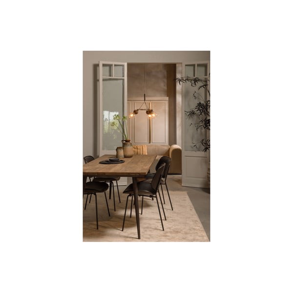 Melni mākslīgās ādas pusdienu krēsli (2 gab.) Close In – WOOOD-image-2