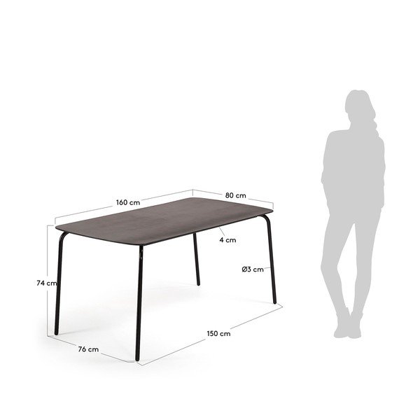 Melns galds La Forma Tramp, 160 x 80 cm-image-4