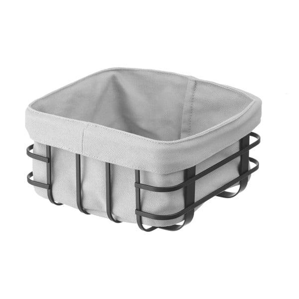 Melni pelēks maizes grozs ar tekstila oderi Hendi, 19 x 19 cm-image-2