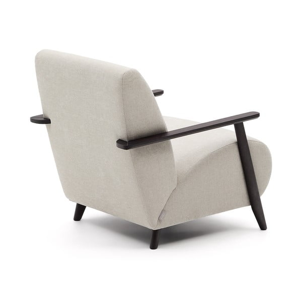 Bēšs/krēmkrāsas atpūtas krēsls no šenila auduma Meghan – Kave Home-image-3