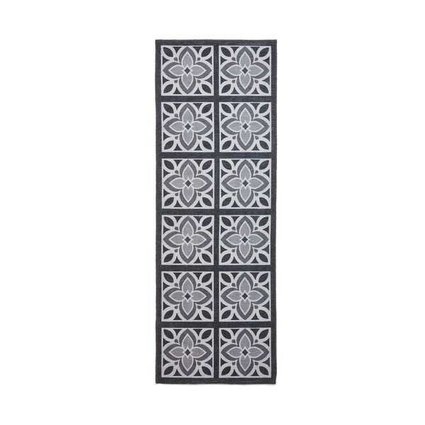 Tumši pelēks mazgājams celiņa paklājs 76x230 cm Victoria Grey – Think Rugs