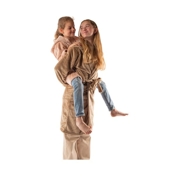 Brūns mikroplīša bērnu halāts Delux – Tiseco Home Studio-image-2