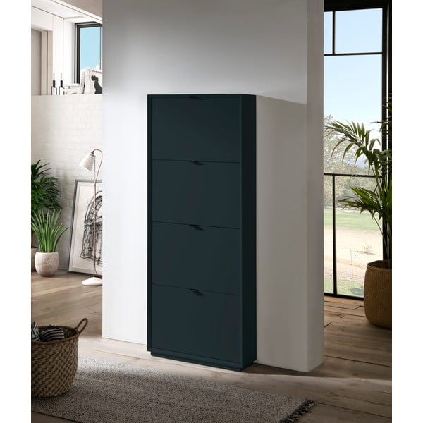 Zaļganzils apavu skapis ar 4 atvilktnēm Marckeric Luka-image-1