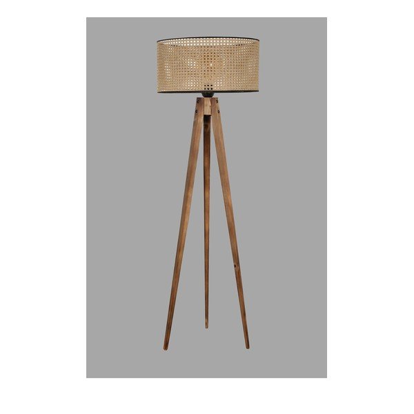 Brūna stāvlampa ar auduma abažūru (augstums 153 cm) Tripod – Opviq lights-image-1