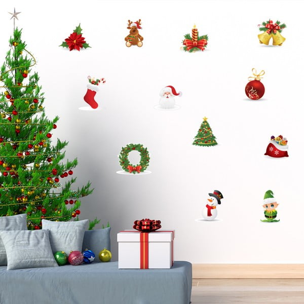 12 Ambiance Ziemassvētku sienas uzlīmju komplekts