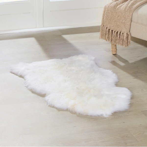 Balts aitādas paklājs Native Natural Sheep, 60 x 120 cm-image-1