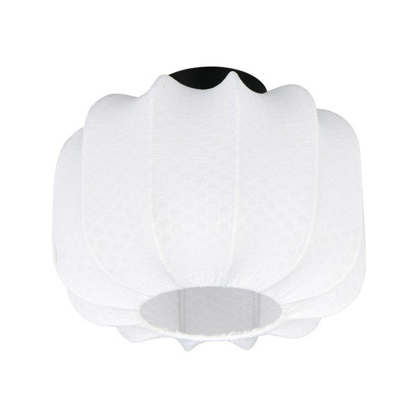 Balta metāla griestu lampa ar auduma abažūru ø 25 cm Madleine – Reality