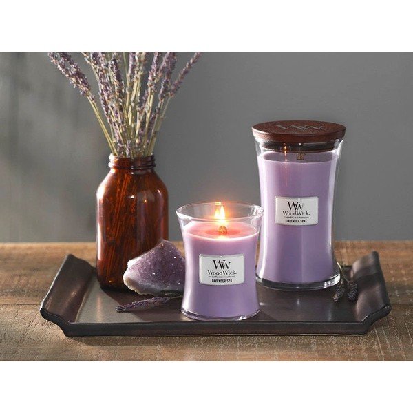 Aromātiskā svece WoodWick Lavender Bath, degšanas laiks 55 stundas-image-1
