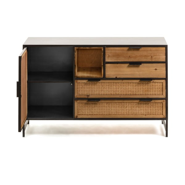 Melna kumode ar brūnām durvīm Kave Home Kyoko-image-4