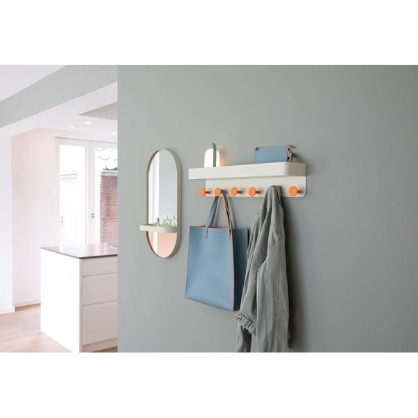 Bēšs metāla sienas pakaramais ar plauktu – Remember-image-2