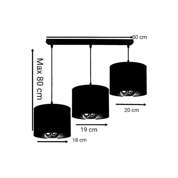 Melna/zila piekaramā lampa 50x80 cm 3 – Magenta Home-image-1