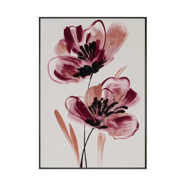 Drukāta glezna ar rāmi/uz audekla 70x100 cm Burgundy Blooms – Styler