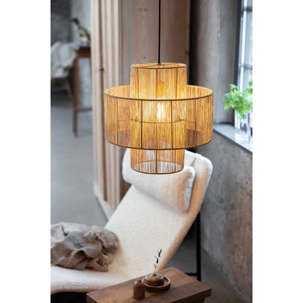 Dabīga toņa piekaramā lampa ar džutas abažūru ø 40 cm Soga – Markslöjd-image-1