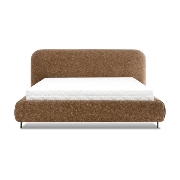 Okera dzeltena polsterēta divvietīga gulta ar veļas kasti un ar redelēm 140x200 cm Pointt – ELTAP-image-3