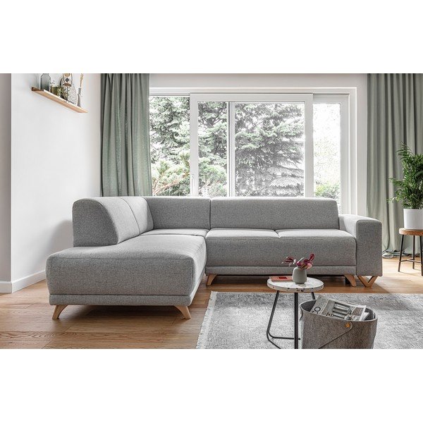 Gaiši pelēks salokāms/ar uzglabāšanas vietu stūra dīvāns (ar kreiso stūri/L veida) Classy Sophie – Miuform-image-1