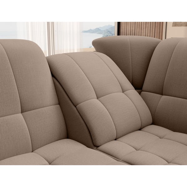 Brūns samta salokāms/ar uzglabāšanas vietu stūra dīvāns (ar labo stūri/L veida) Sado – ELTAP-image-1