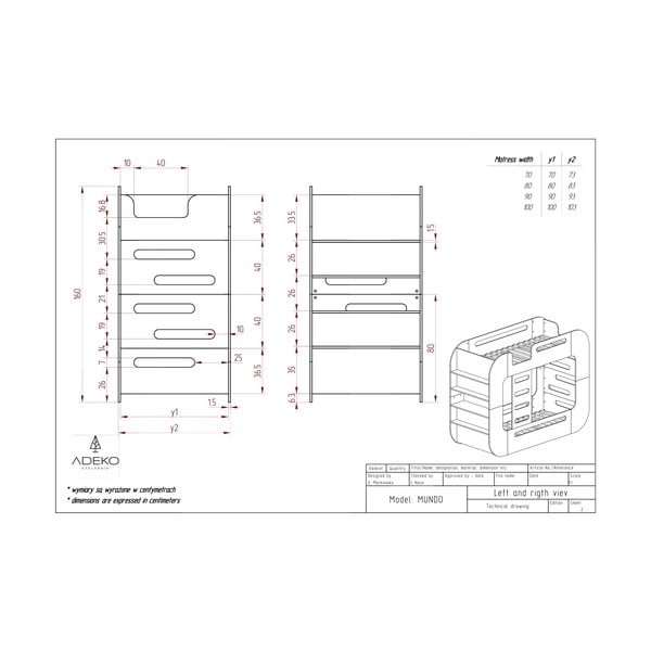 Dabīga toņa divstāvu bērnu gulta ar veļas kasti 90x200 cm Mundo – Adeko-image-4