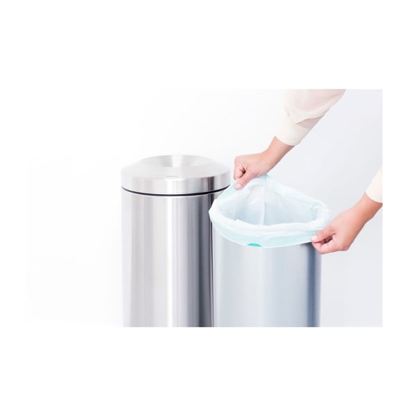 Matētas sudraba krāsas tērauda atkritumu tvertne 30 l Flame Guard – Brabantia-image-2