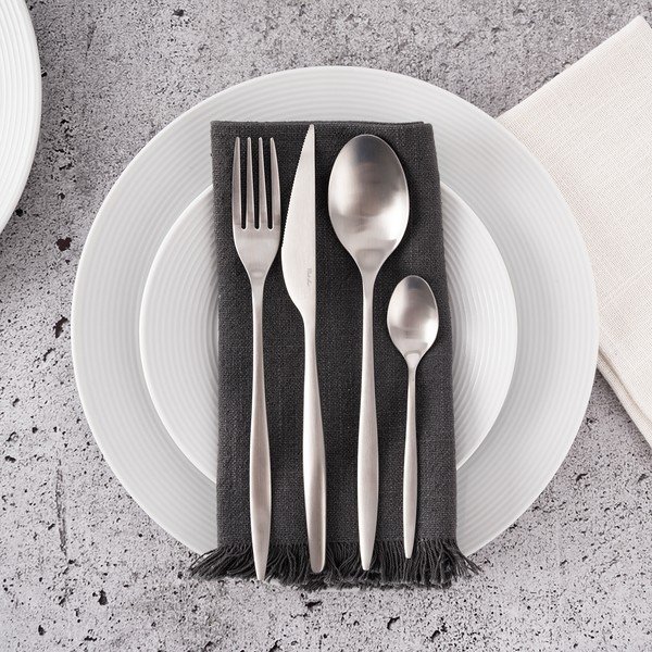 Sudraba krāsas nerūsējošā tērauda galda piederumi (24 gab.) – Orion-image-1