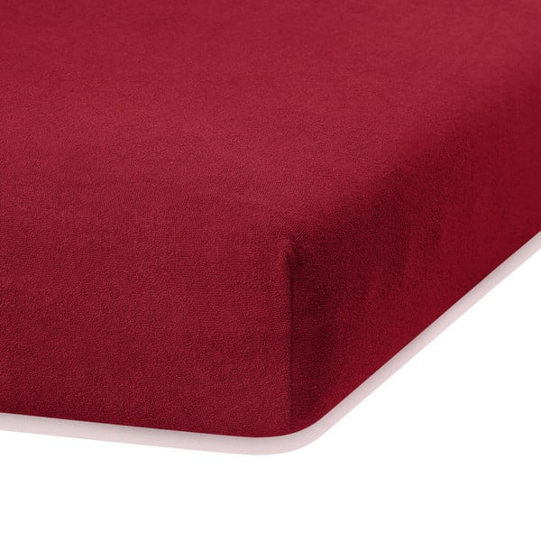 Tumši sarkans elastīgs palags divguļamai gultai AmeliaHome Ruby Siesta, 200/220 x 200 cm-image-2