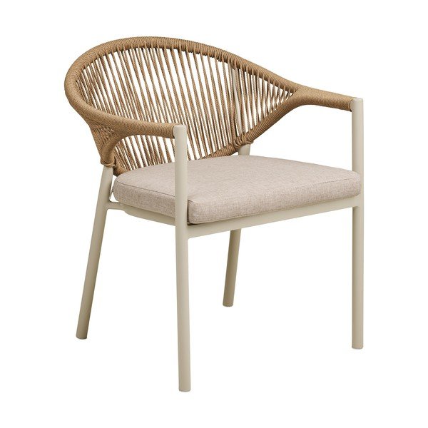 Bēšs metāla/polsterēts dārza krēsls Abela – House Nordic