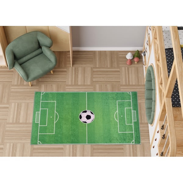 Zaļš mazgājams bērnu rotaļu paklājs 120x180 cm Soccer Time – Vitaus-image-1
