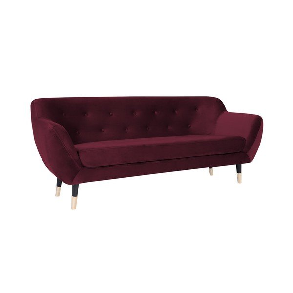 Vīna sarkans dīvāns ar melnām kājām Mazzini Sofas Amelie, 188 cm-image-2