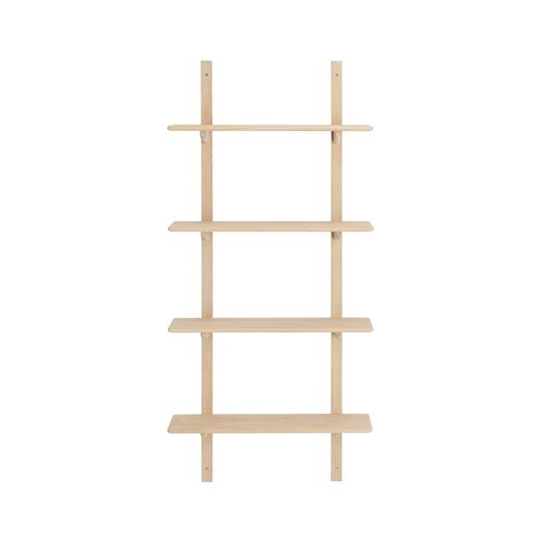Gaiša dabīga toņa daudzlīmeņu ozola masīvkoka sienas plaukts 70 cm Albin – Ellos Home-image-2
