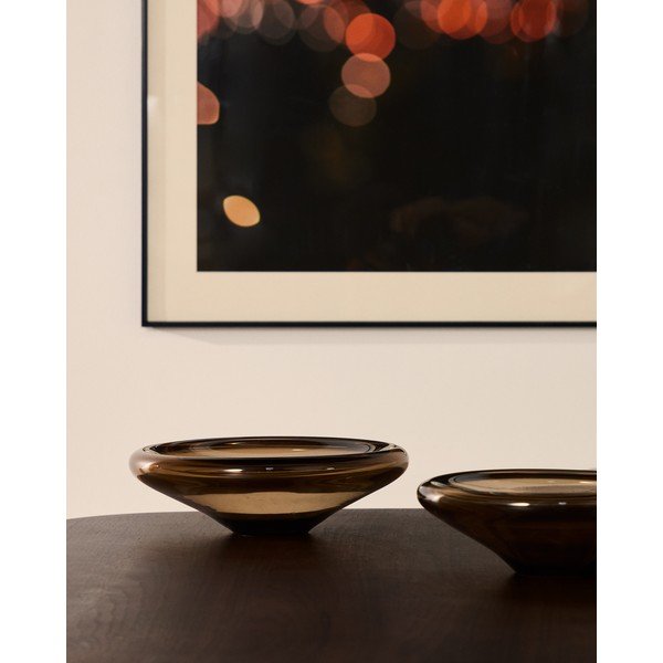 Bēša stikla bļoda ø 27 cm Zolira – Kave Home-image-1