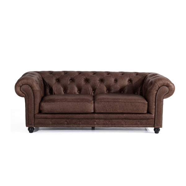Brūns ādas dīvāns Max Winzer Orleans, 216 cm