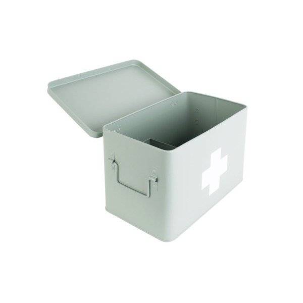 Piparmētru zaļa metāla aptieciņas kaste PT LIVING Medicine, platums 31,5 cm-image-3