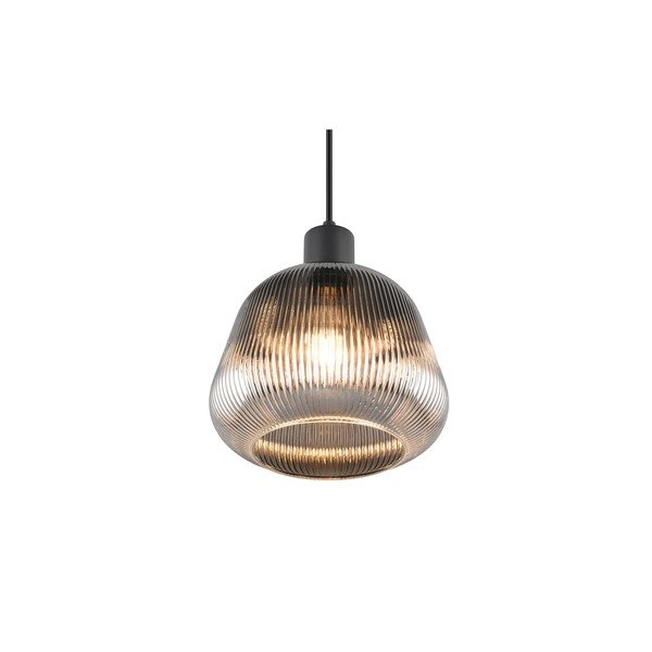 Melna piekaramā lampa ar stikla abažūru ø 22 cm Tarifa – Trio-image-4
