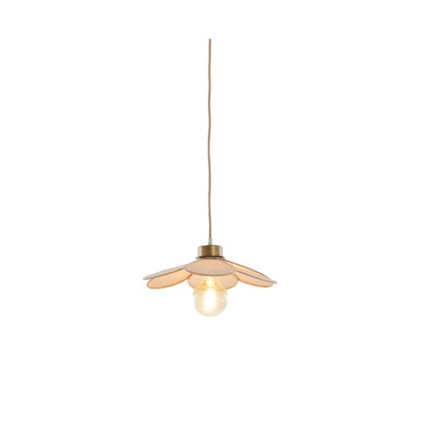 Krēmkrāsas piekaramā lampa ar auduma abažūru Fyano – Light & Living-image-2