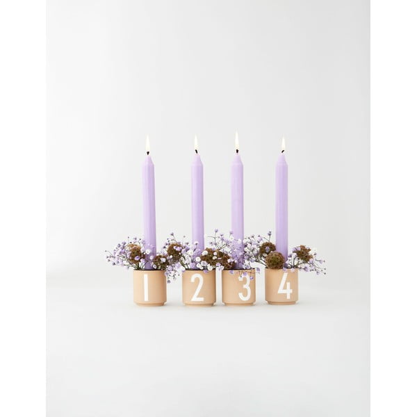 4 melnu porcelāna svečturu komplekts Design Letters-image-2