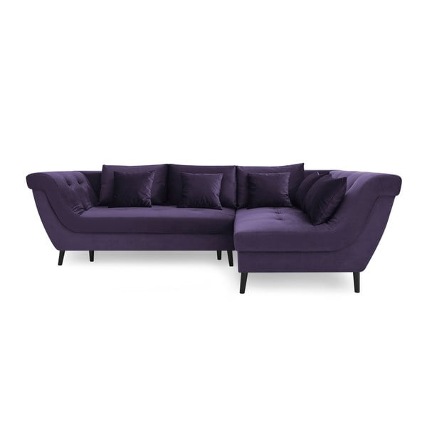 Violeta četrvietīga dīvānu gulta Bobochic Paris Real, labais stūris