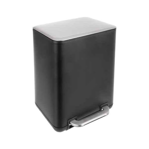 Melna nerūsējošā tērauda atkritumu tvertne ar pedāli 6 l Black – Orion